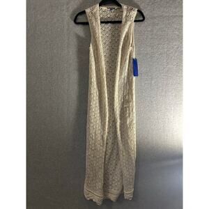 Freshman long lace sleeveless cardigan NWT XS